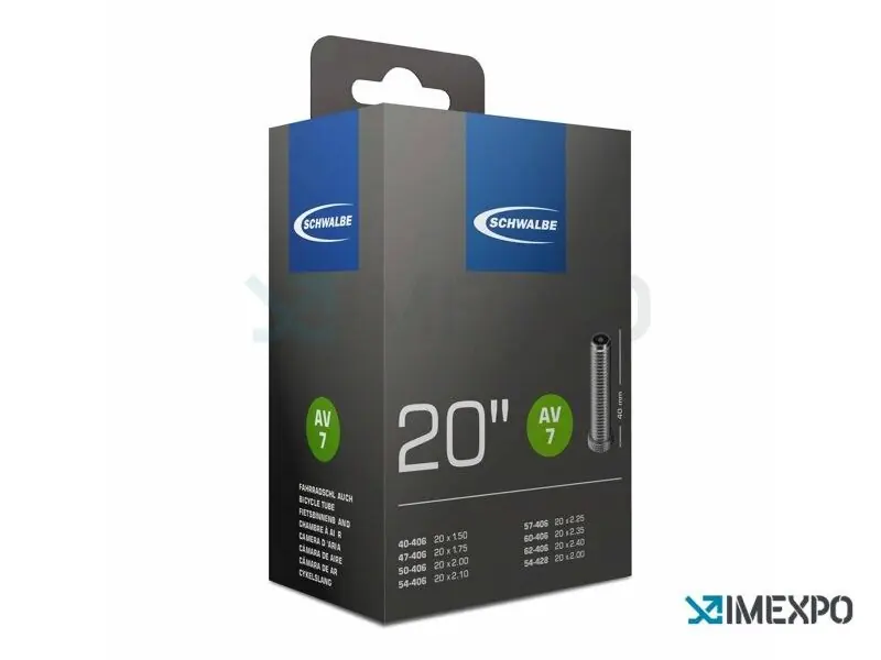 Super Cena Schwalbe Duše 20" AV7 40/62-406/428 auto-ventilek