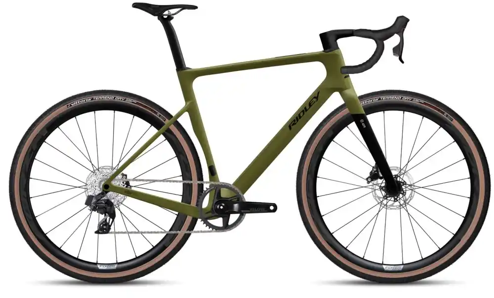 Gravel kolo RIDLEY kolo E-ASTR Apex XPLR AXS Crocodile Green/UD Carbon S - Velikost M Hit Sezóny