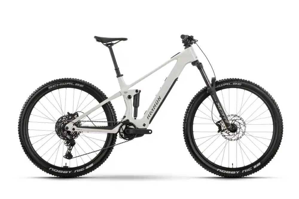 Autentický Celoodpružené horské elektrokolo Raymon Airok Pure Star White - Velikost L